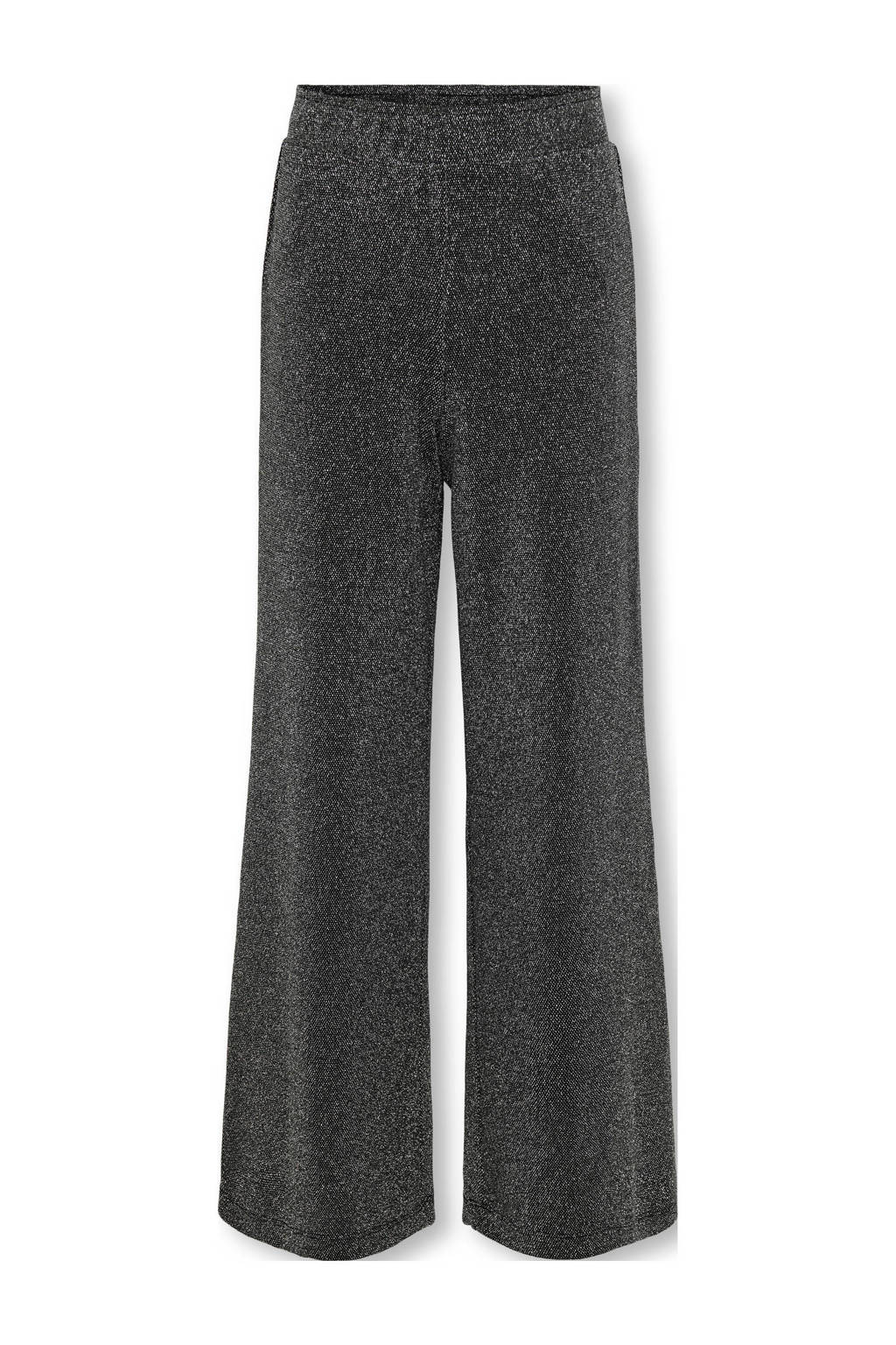 ONLY wide leg broek KOGQUEEN zwart/zilver