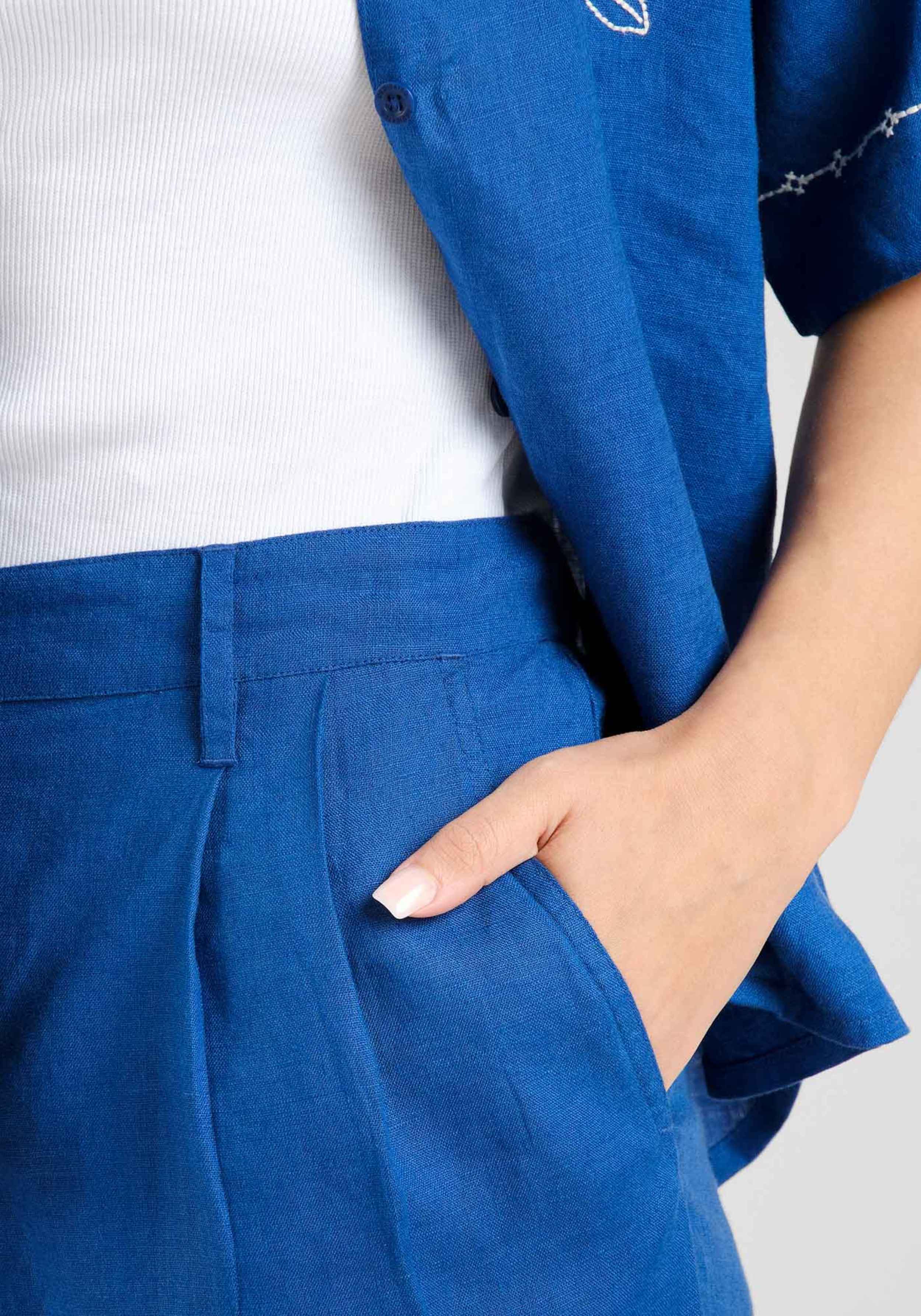 Dedicated Shorts Djupvik Linen Limoges Blue