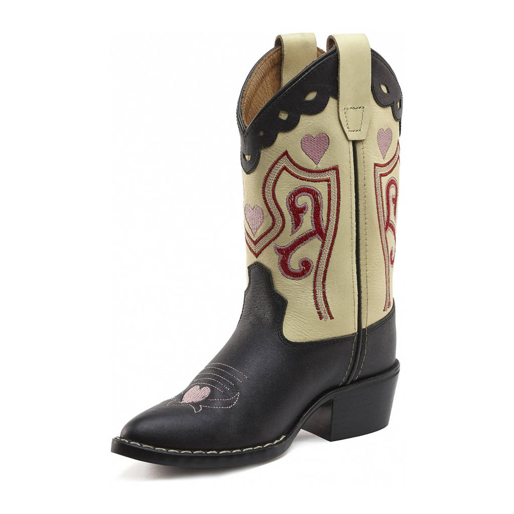Bootstock Sweetheartleren cowboylaarzen zwart/ecru