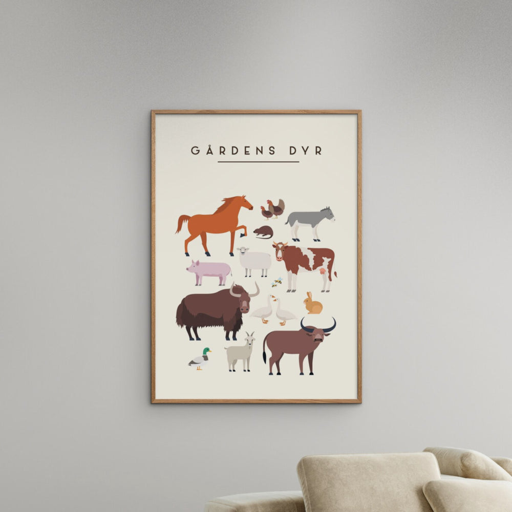 Køb Poster & Frame Citatplakat - Gårdens Dyr – Børneplakat