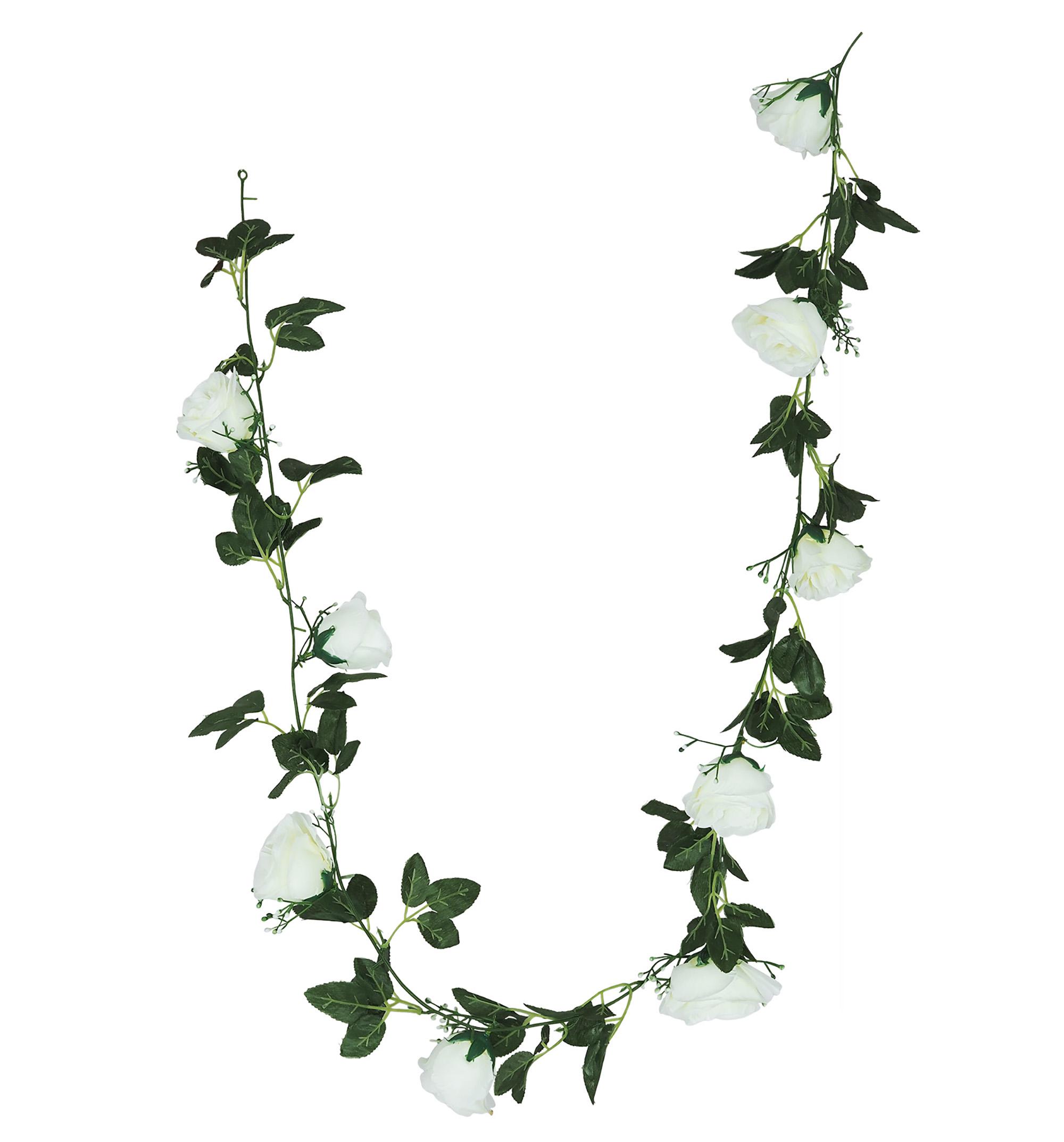 GUIRLANDE ROSES H.150CM BLANC