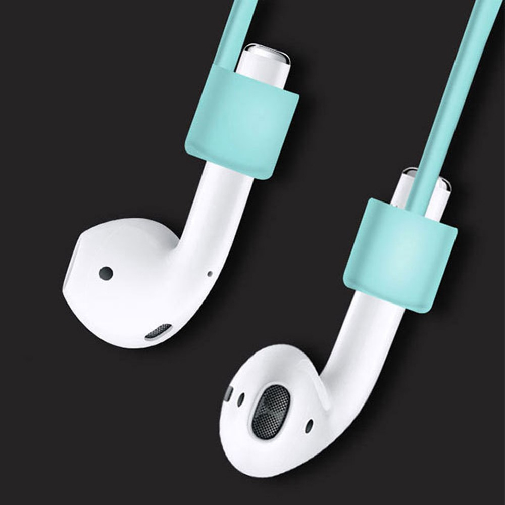 5in1 AirPods Pro Silikon Schutzhülle   Watch Halterung   Karabinerhaken   Straps   Ohrbügel - Grün (Matt)