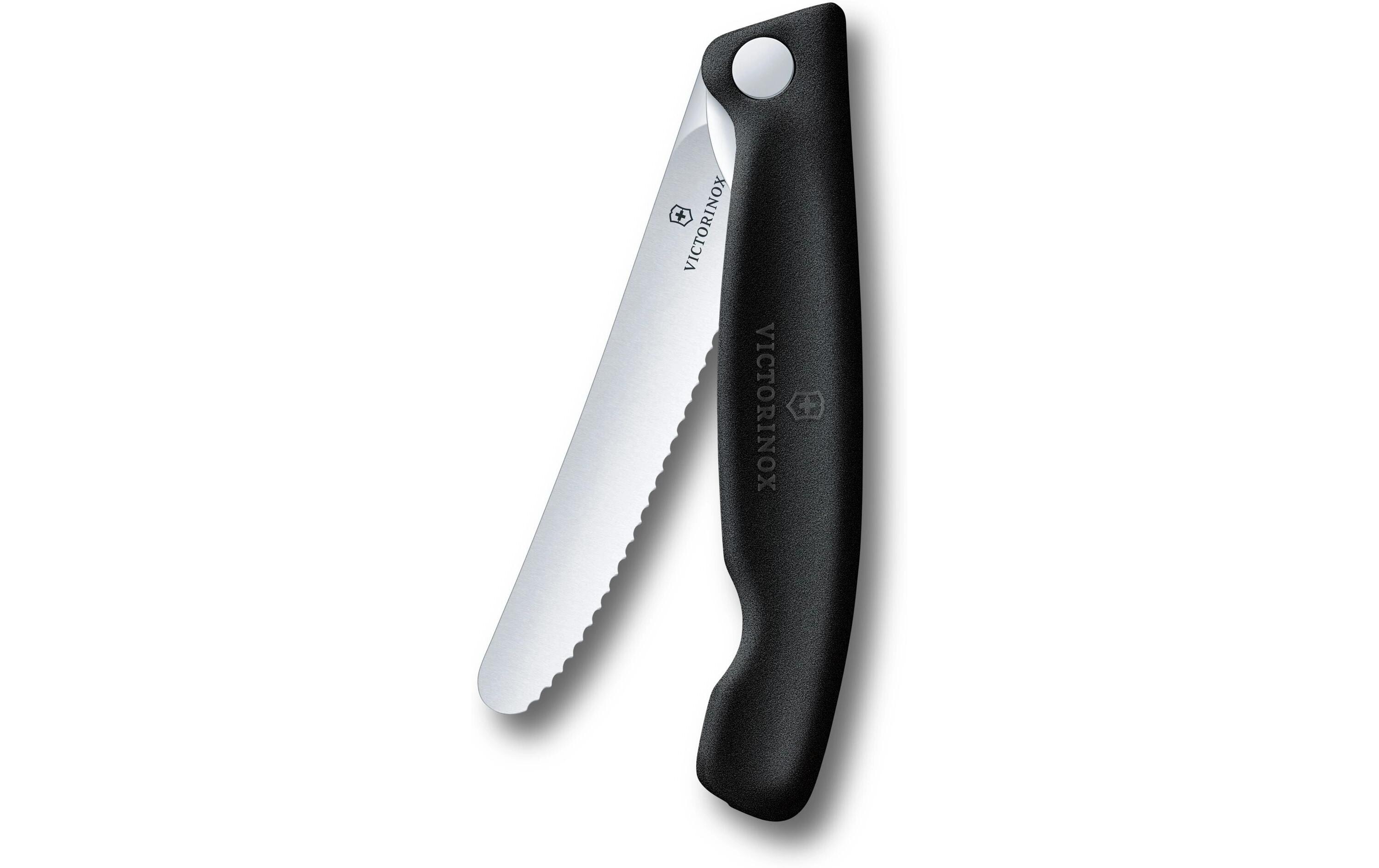 Picknickmesser Swiss Classic, 11 cm, SchwarzLeichtes, faltbares Gemüsemesser