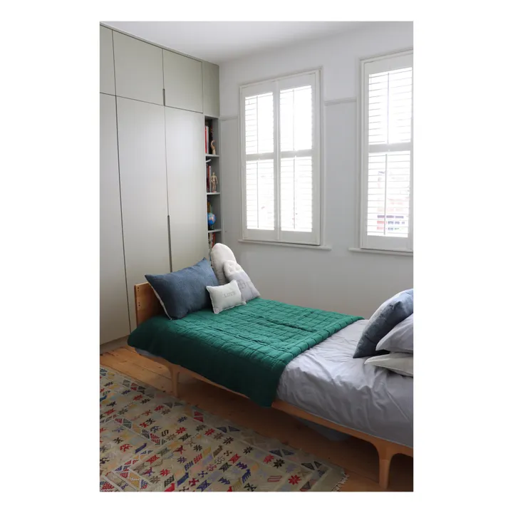 Camomile London Couverture matelassée en coton | Vert forêt