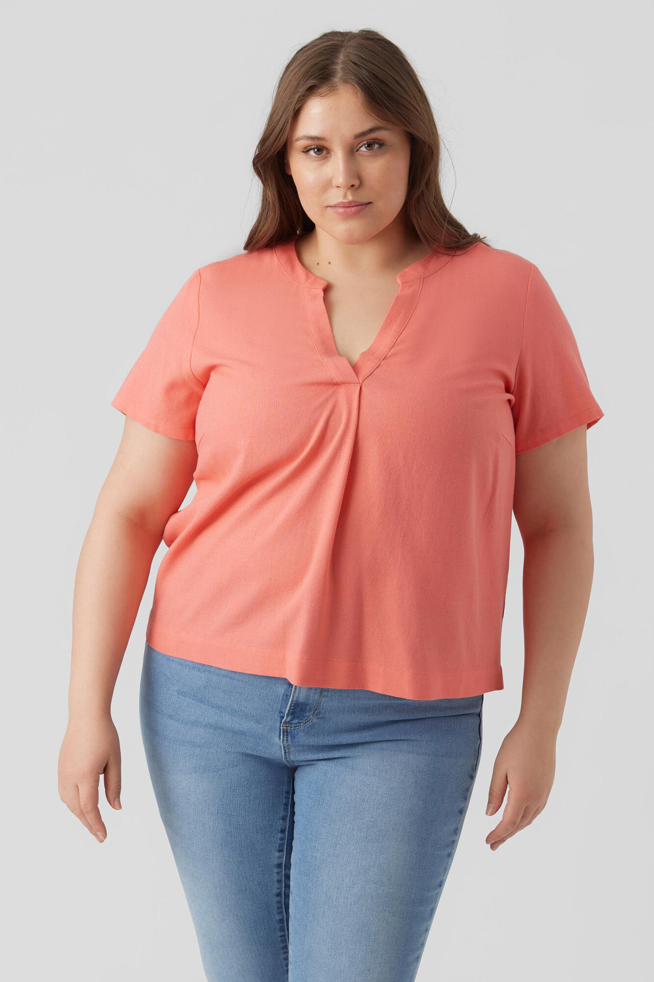 Blusa básica de manga curta Curve - Vermelha
