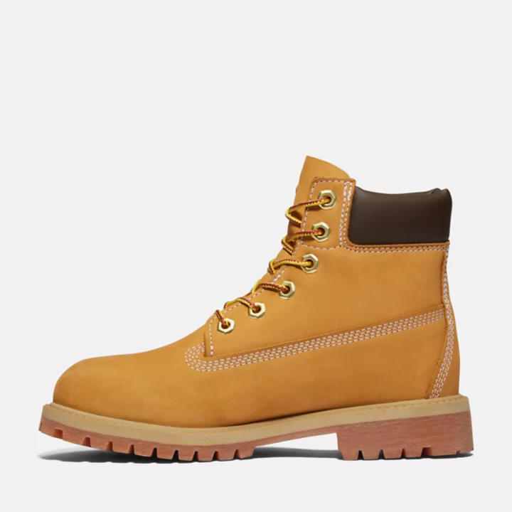 Bota Timberland Premium de 6 polegadas para crianças na cor amarela