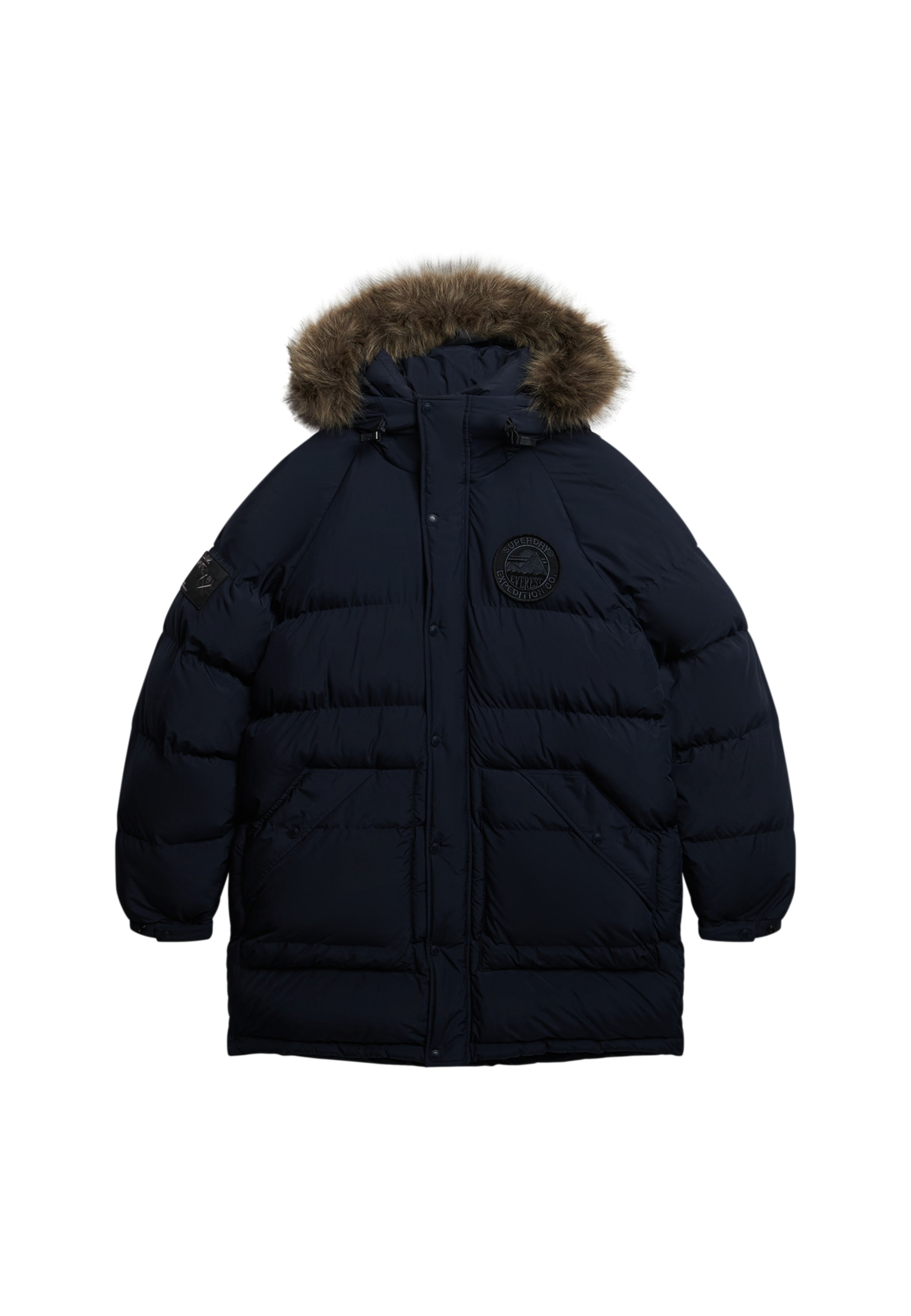 Superdry Steppjacke »EVEREST LONGLINE BAFFLED PARKA« mit Kapuze