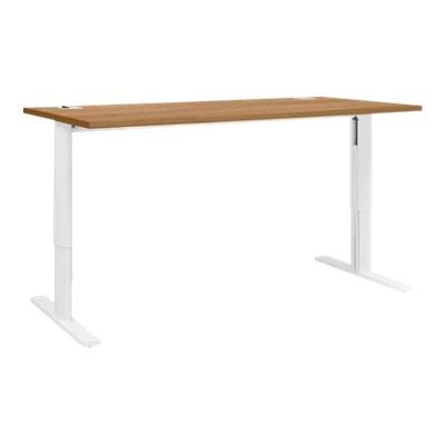 Bureau YES ! - 160 cm - Pieds ajustables blancs - Merisier