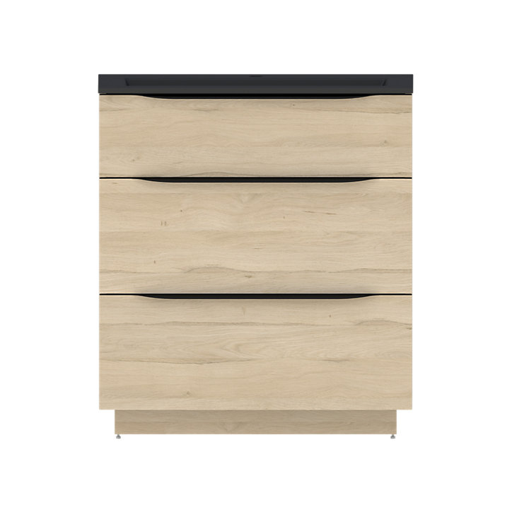 Plan vasque resine noir mat Pamili 80 cm