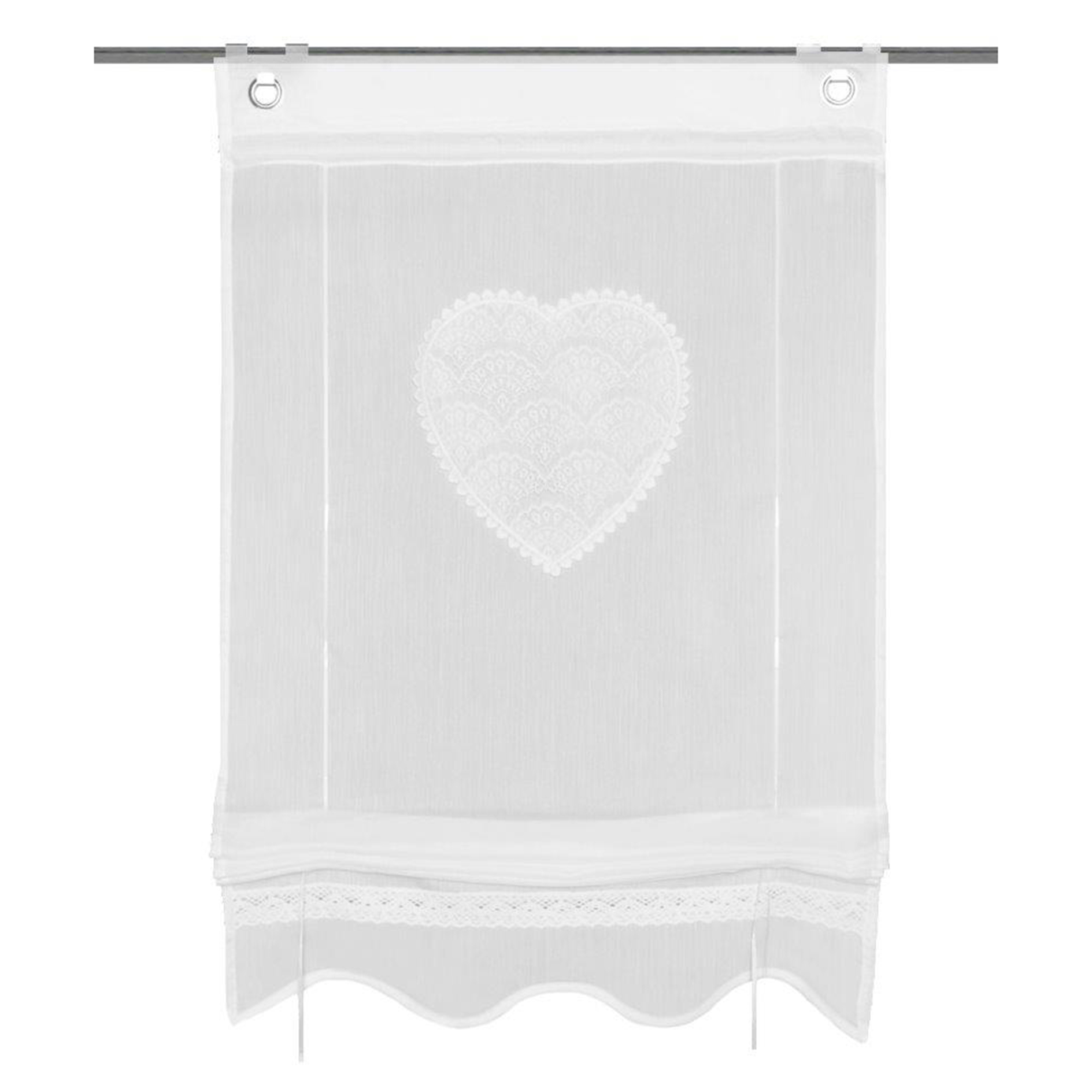 Bändchenrollo CORAZON - weiß - 60x130 cm