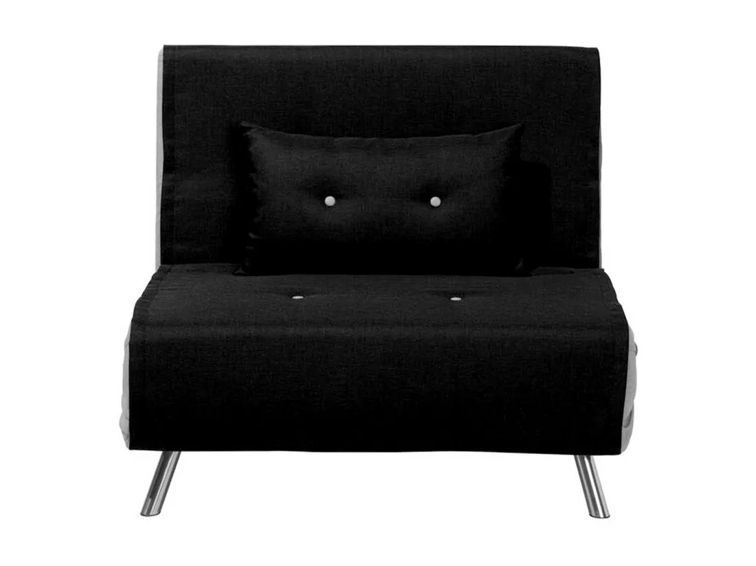 Banquette convertible 1 place en tissu noir FARRIS