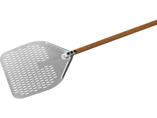 Gi.Metal Woodtech Rectangular Perforated Pizza Peel 30x30 cm Handle 60 cm