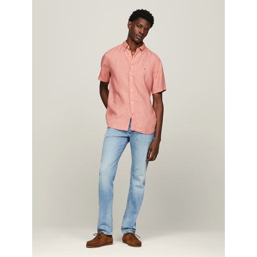 Tommy Hilfiger Pigment Dyed Hørskjorte, Teaberry Blossom, XL