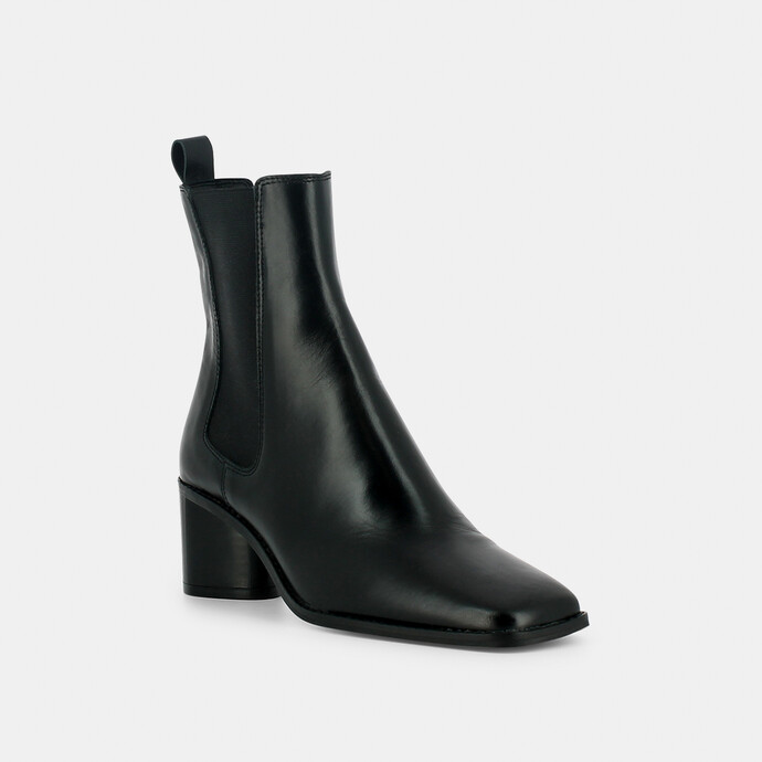 Bottines à talons  en cuir noir