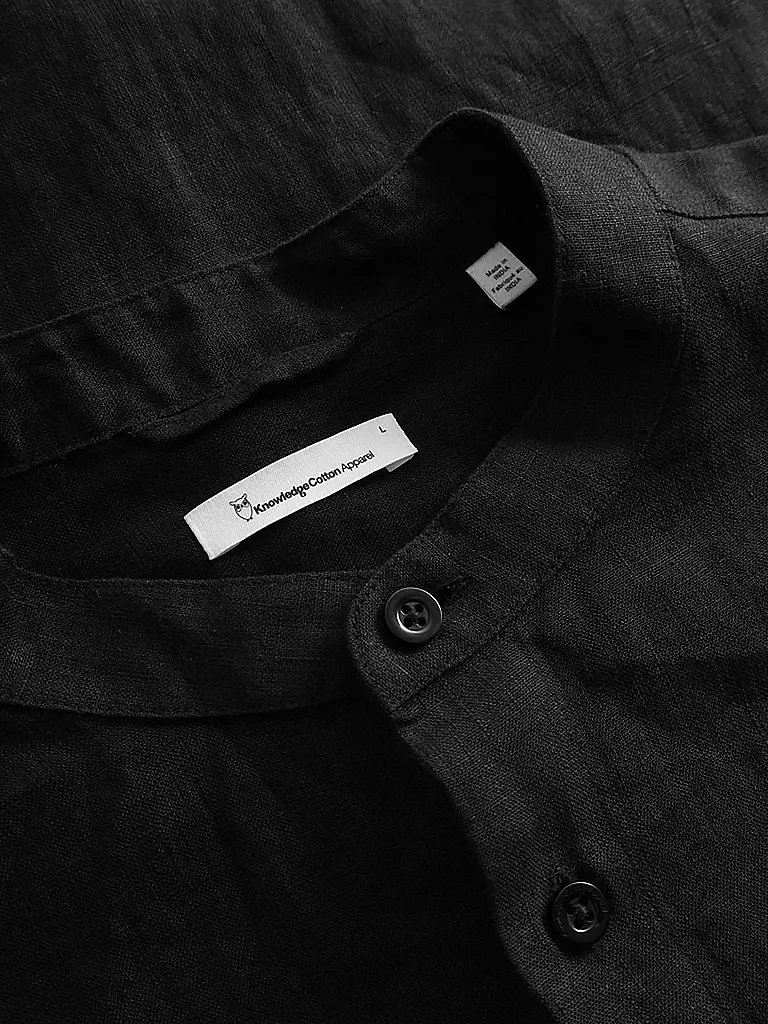 KNOWLEDGE COTTON APPAREL Leinenhemd schwarz