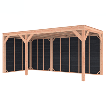 Overkapping Douglas Zwart Zweeds Rabat 545x255cm a-symmetrisch