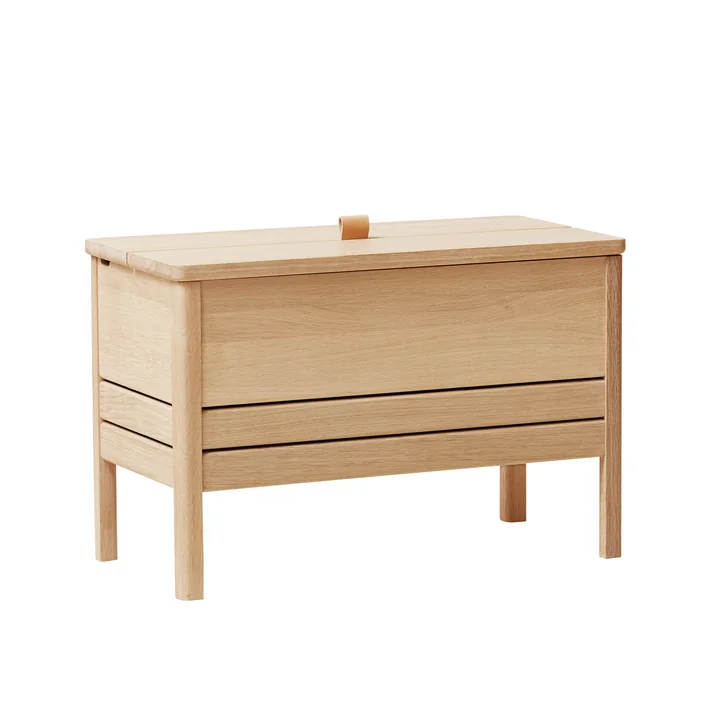 Form & Refine - A Line Truhenbank 68 cm, Eiche weiss pigmentiert