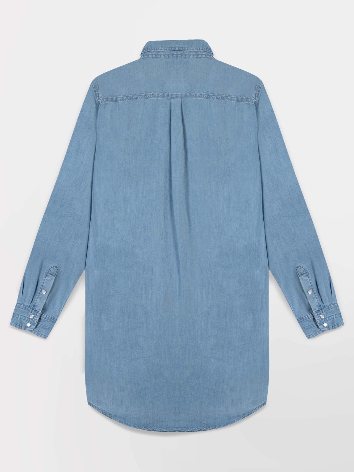 Robe Chemisier Femme Fluide Lyocell Bleu