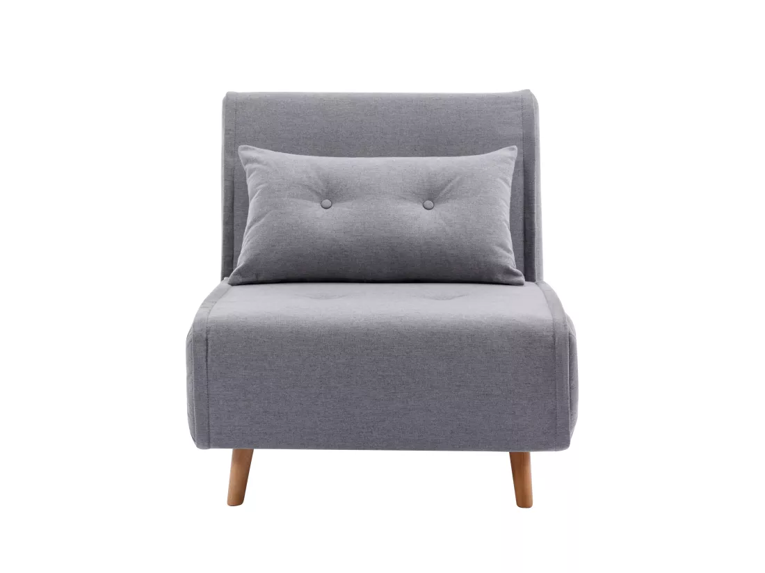 Fauteuil convertible en tissu gris clair URIBIA