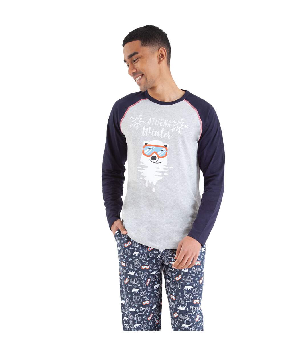 Pyjama long col rond homme Family