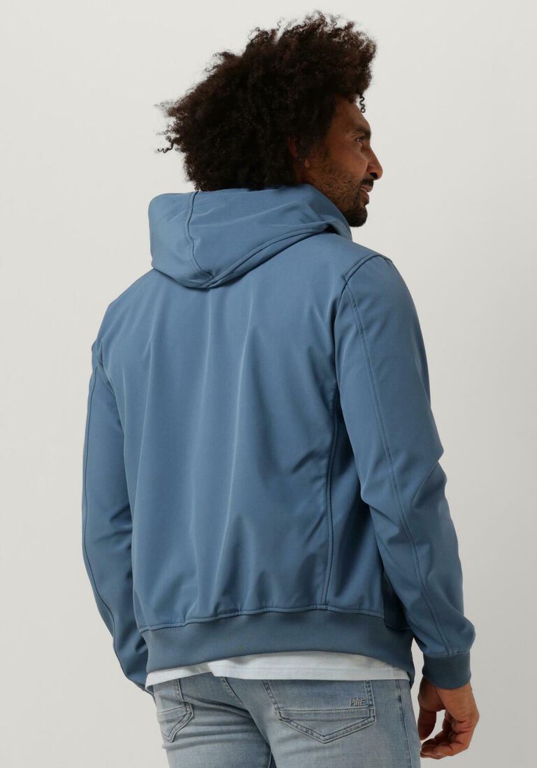 PUREWHITE blauwe purewhite jack softshell jacket with rubberbadge at sleeves