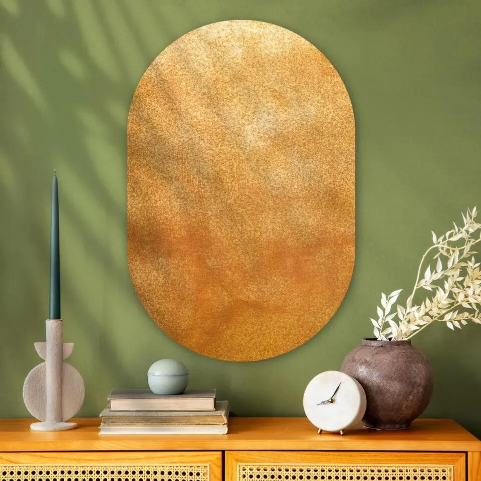 MuchoWow Wand decoratie 60x90cm IJzer Roest Goud Metaal