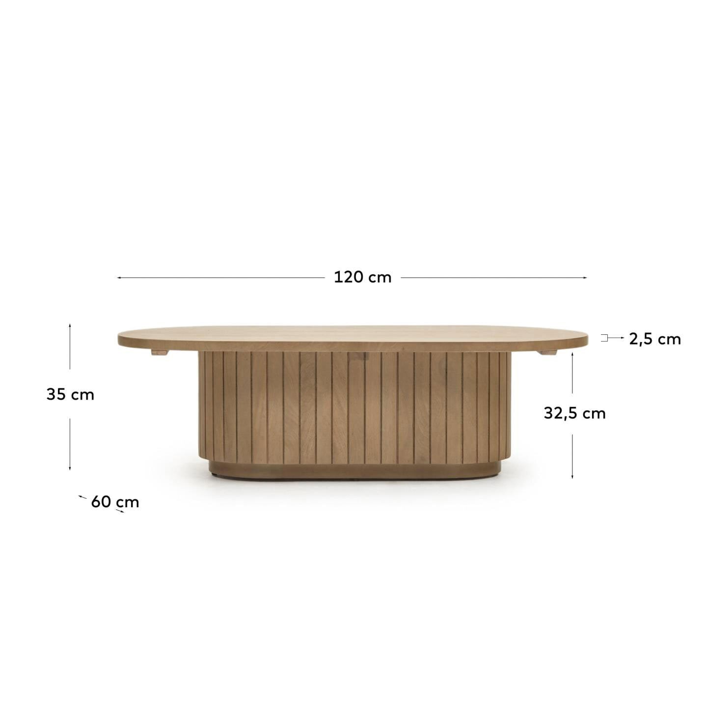 Kave Home Couchtisch LICIA oval 120 x 60 cm natur