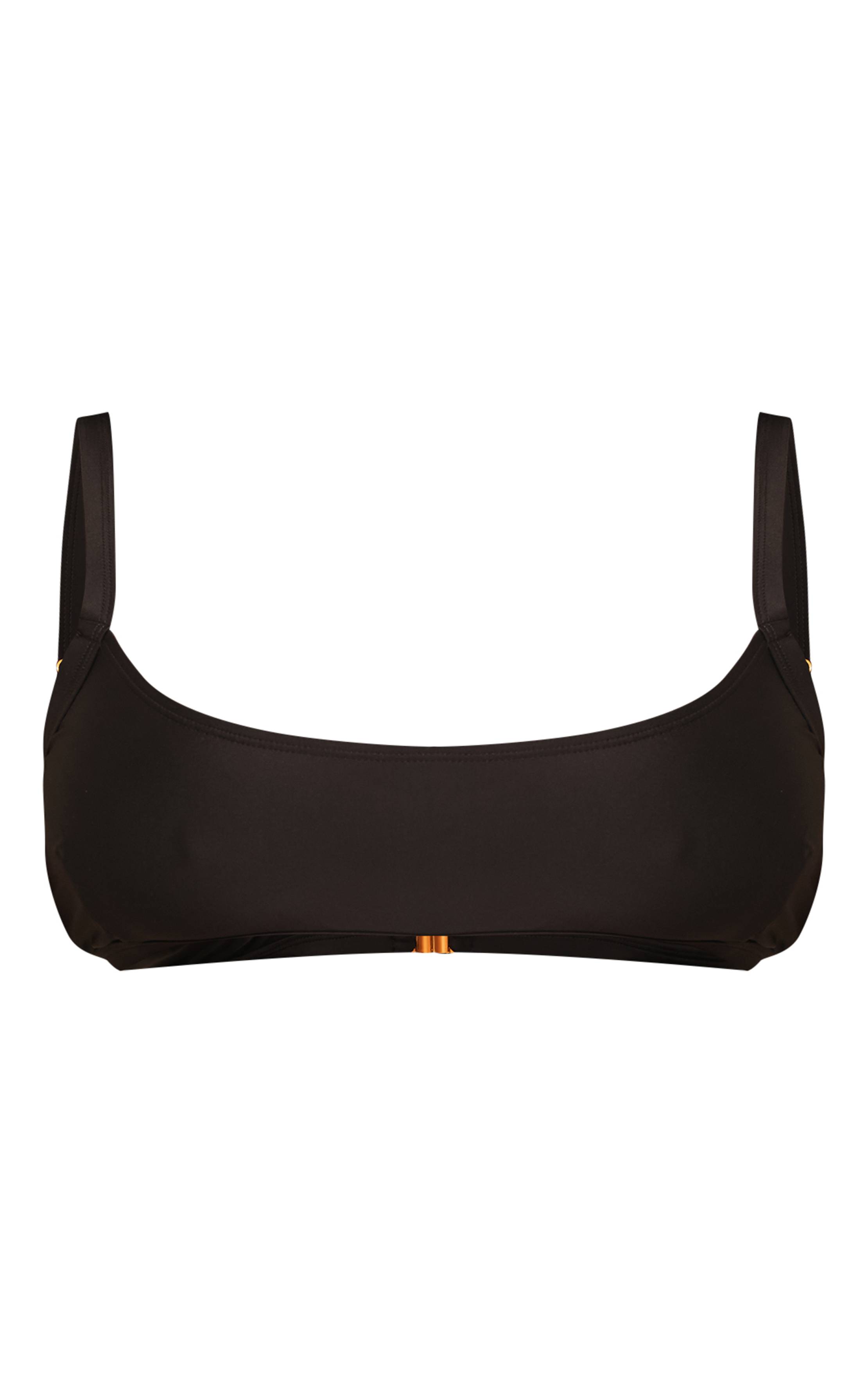 Noir Haut De Bikini À Encolure Arrondie Grande Taille