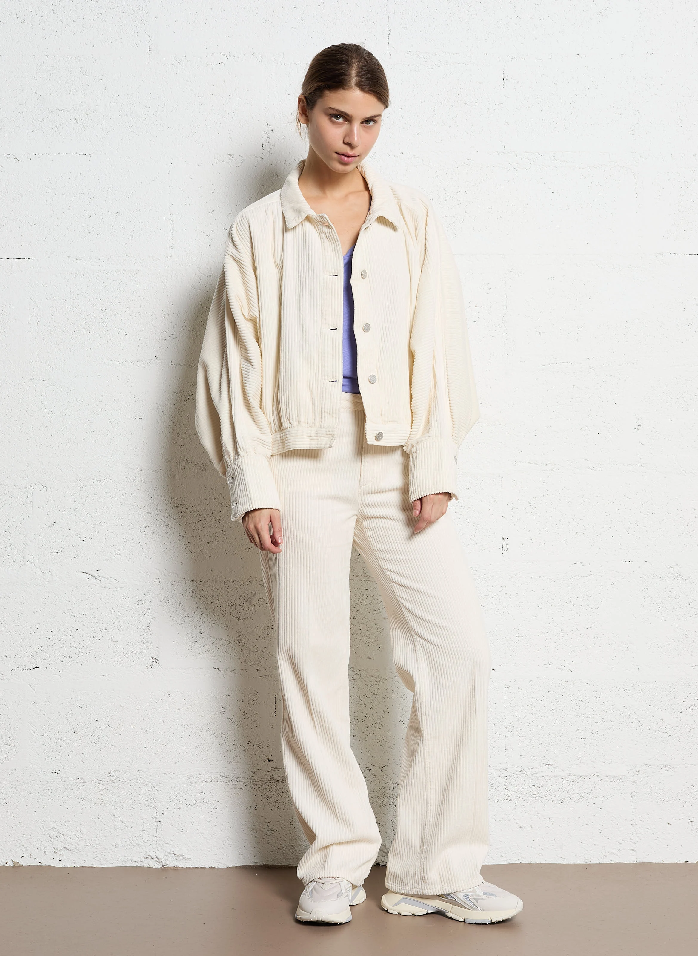 WHAM - Pantalon large en velours côtelé de coton | Beige
