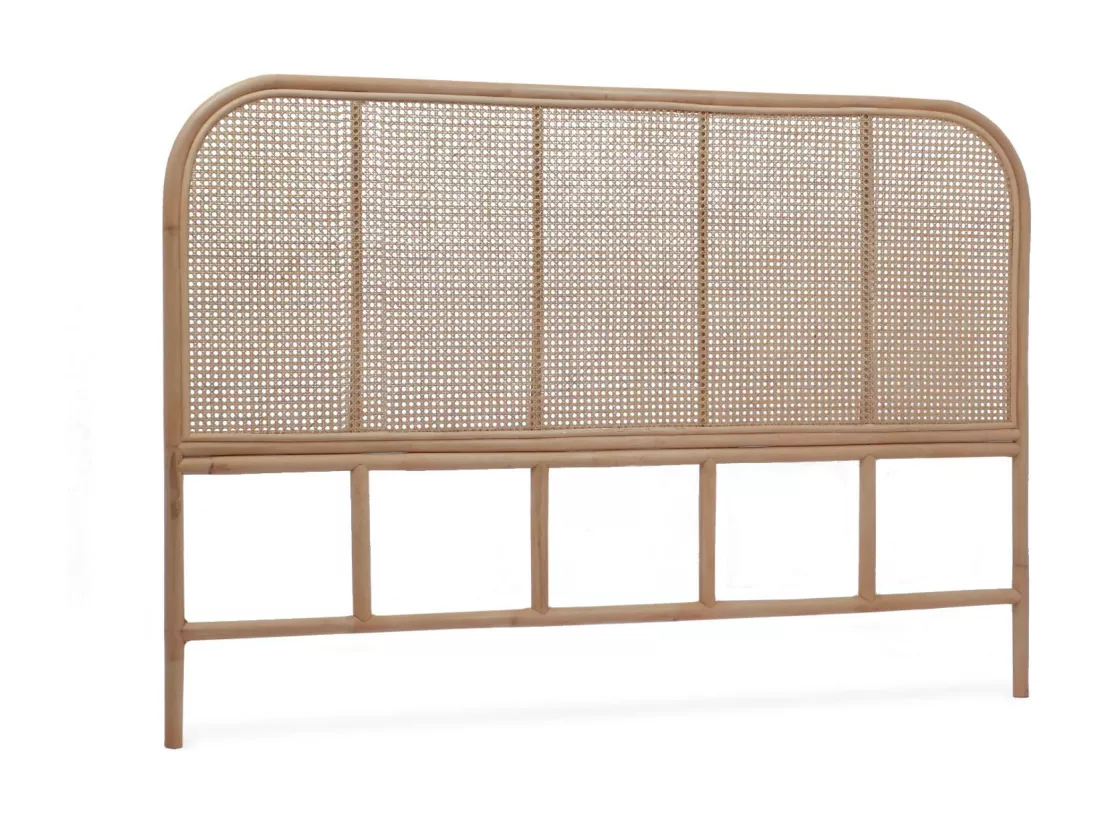 Tête de lit en rotin naturel et cannage. L 160 x P3 x H110cm