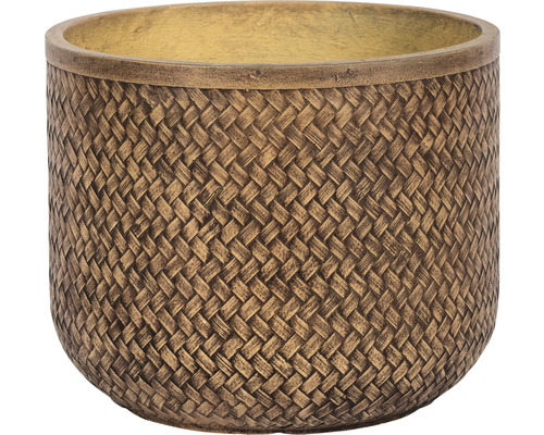 Bloempot Lafiora mandlook Fibreclay Ø 44 cm H 36 cm bruin