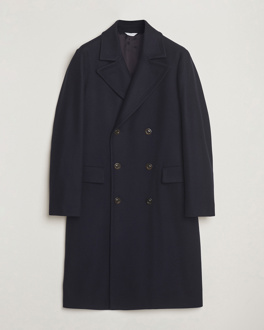 Boglioli Double Breasted Wool Coat Navy