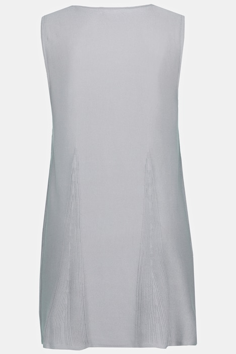 Stricktop, Godet-Einsätze, A-Linie, Rundhals, ärmellos
