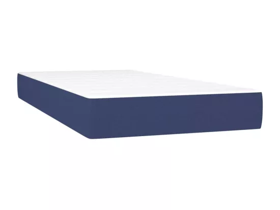 Sommier tapissier avec matelas et LED Bleu 90x190 cm Tissu