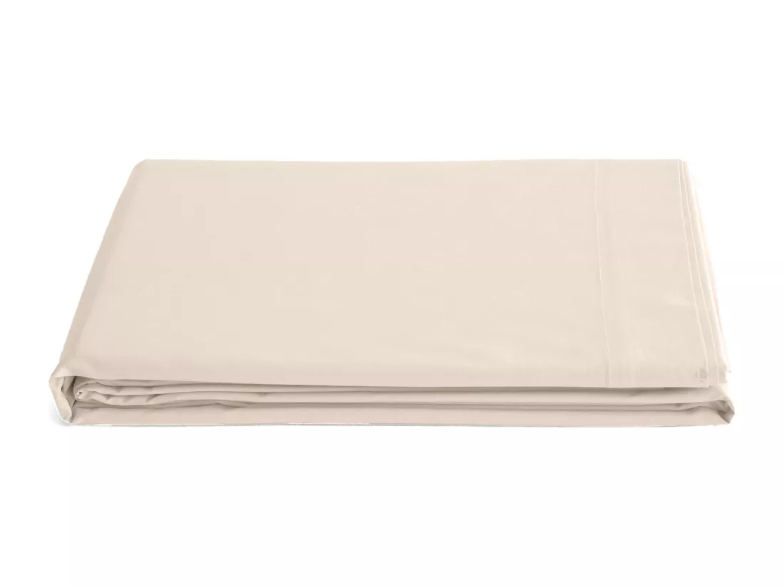 Drap plat pour lit 270x300 cm percale de coton MANOIR blanc Naturel