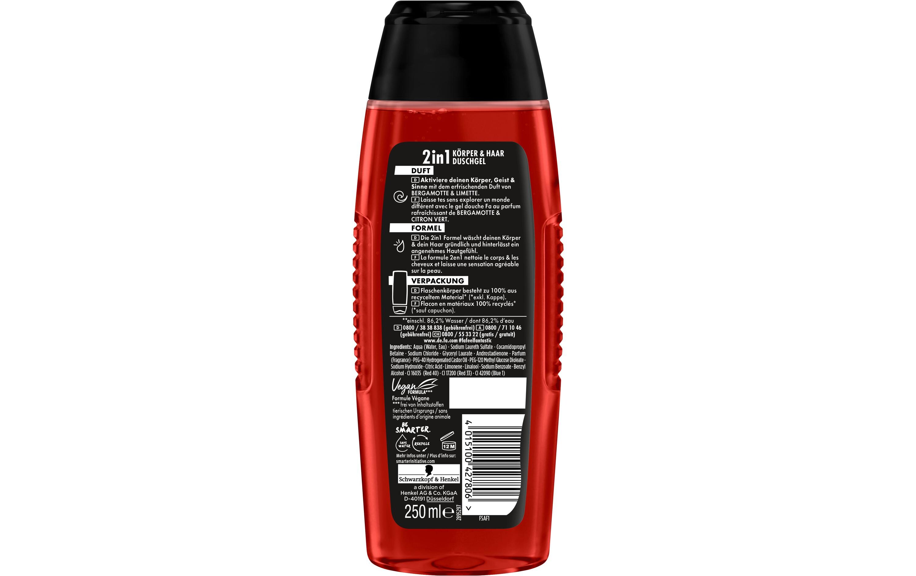 Duschgel Men Attraction Force 250 mlErfrischende Pflegedusche mit dem Duft von Bergamotte und Limette