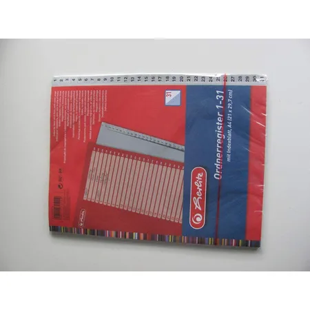 Herlitz Ordnerregister 1-31 29,7mm x 22,5mm Kunststoff