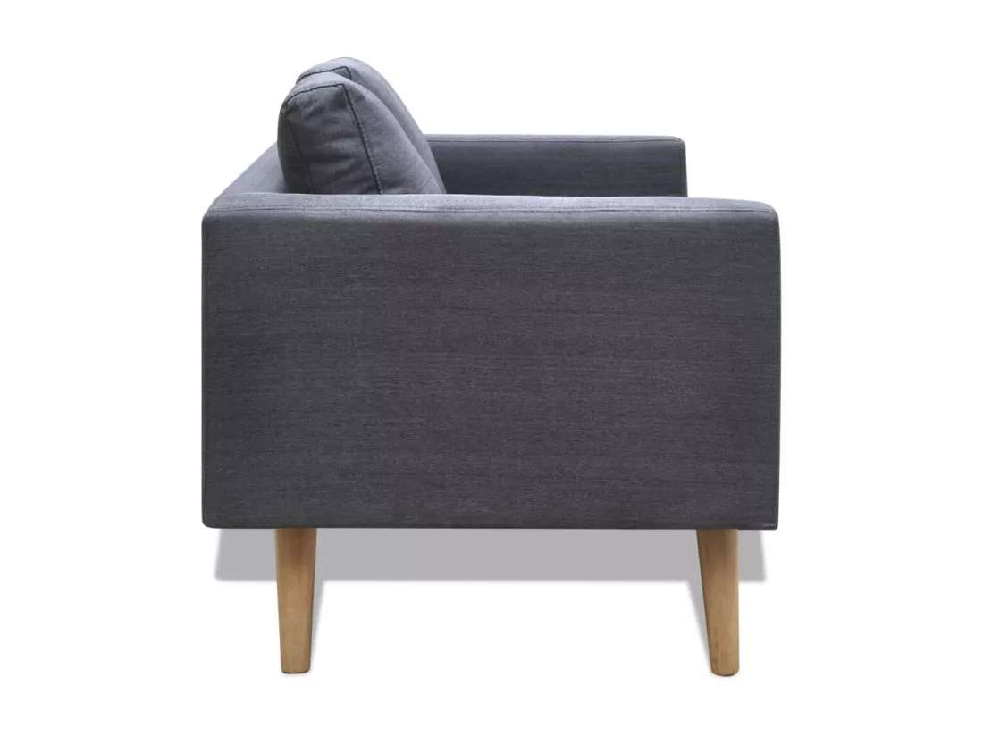 Jeu de canapé à 2 places et à 3 places Tissu Gris foncé