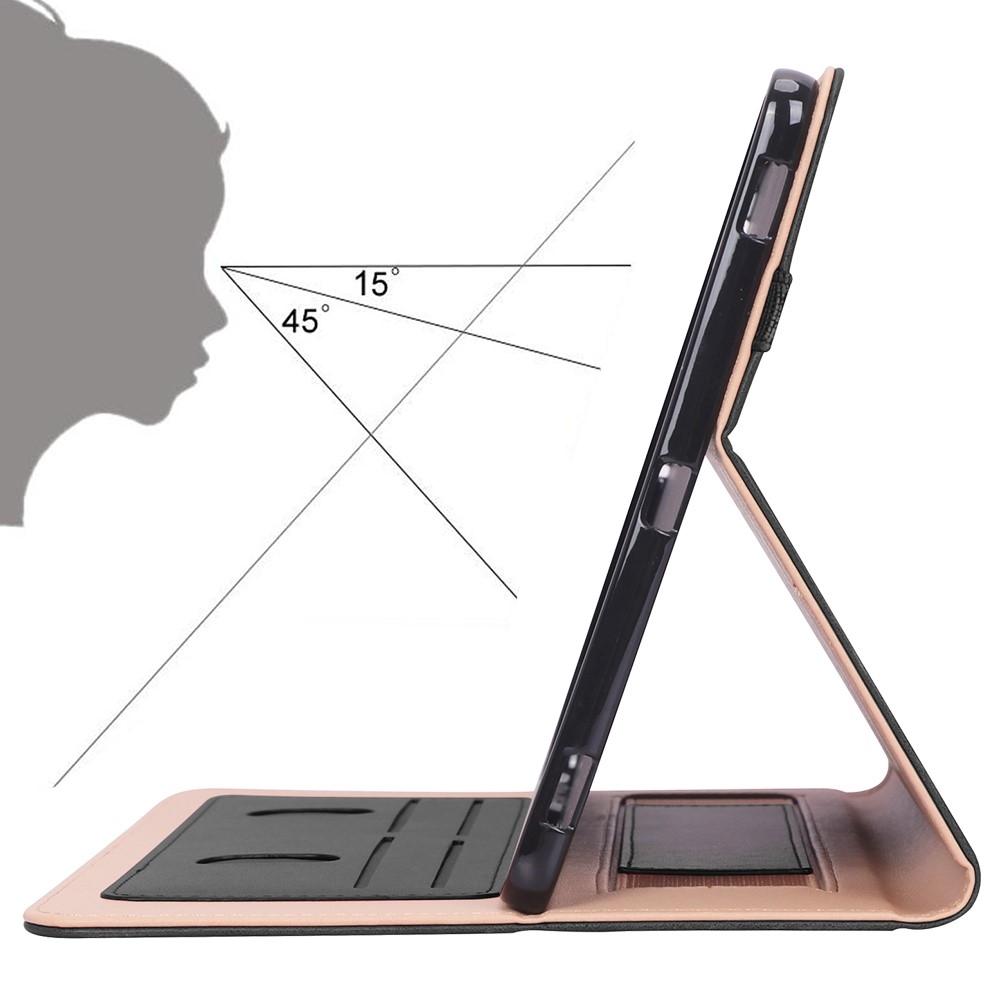 Samsung Galaxy Tab S8  Plus / Tab S7  Plus Leder Tasche Flip Cover mit Handschlaufe - Schwarz