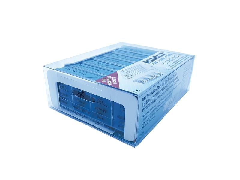 Anabox Wochenpillenspender Medidispenser COMPACT hellblau D Medikamentenbox mit kompakten Abmessungen