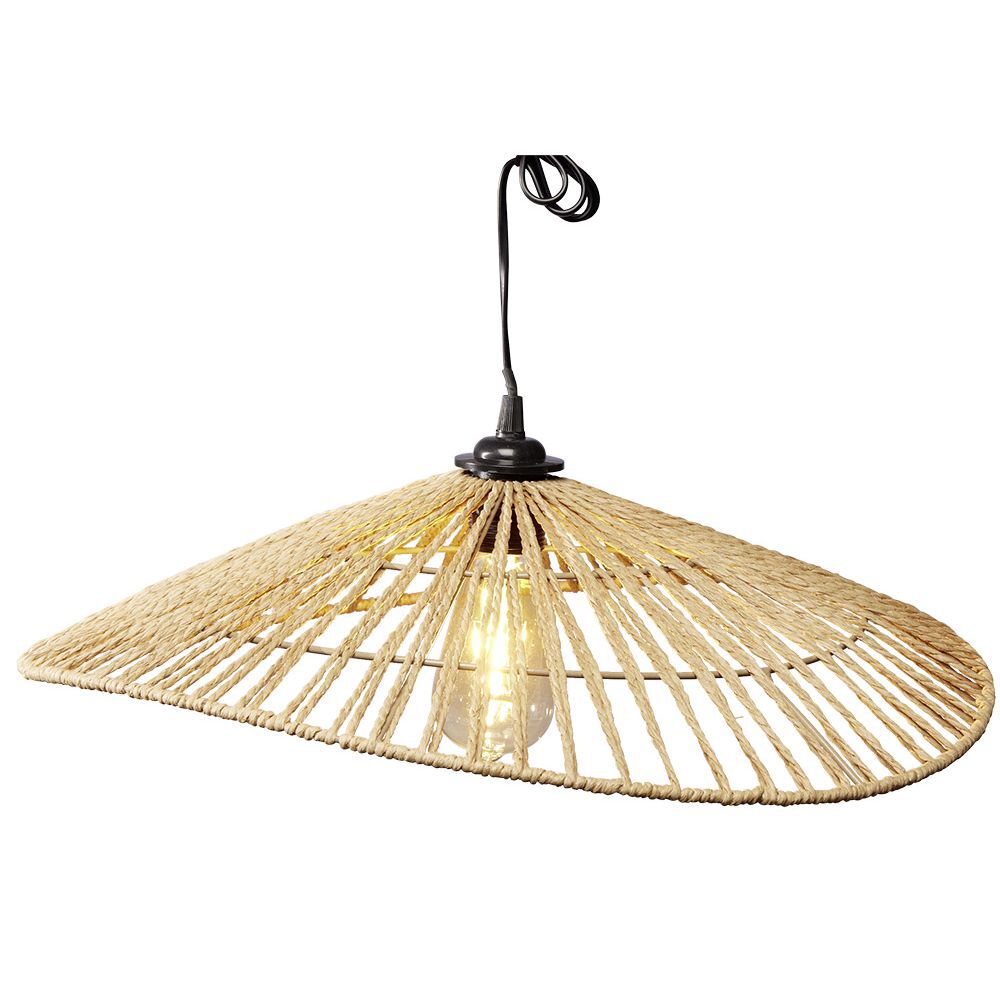 Luminaire à suspension filaire papillon en papier tressé Ø50cm