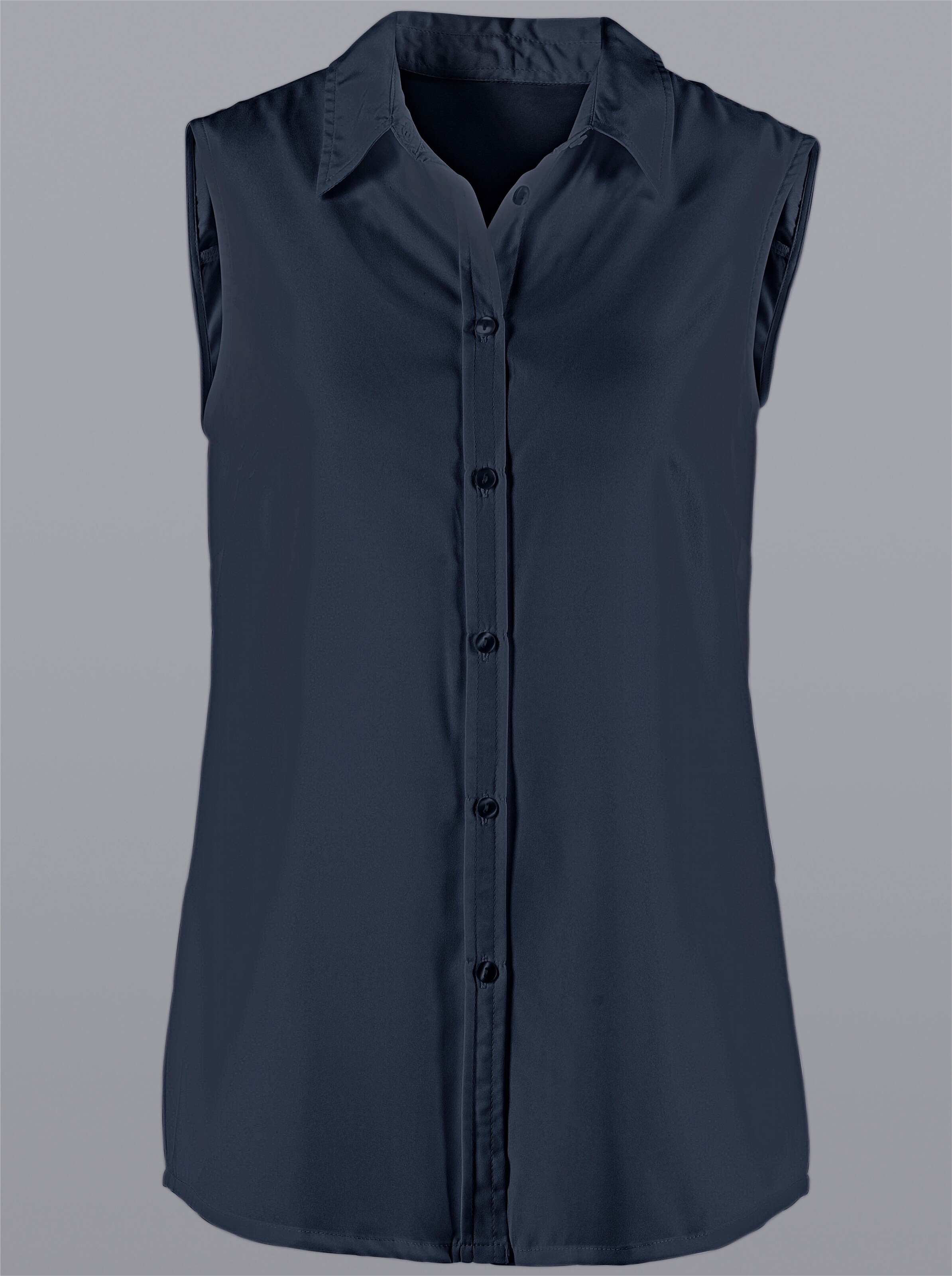 Ärmellose Bluse mit Hemdkragen