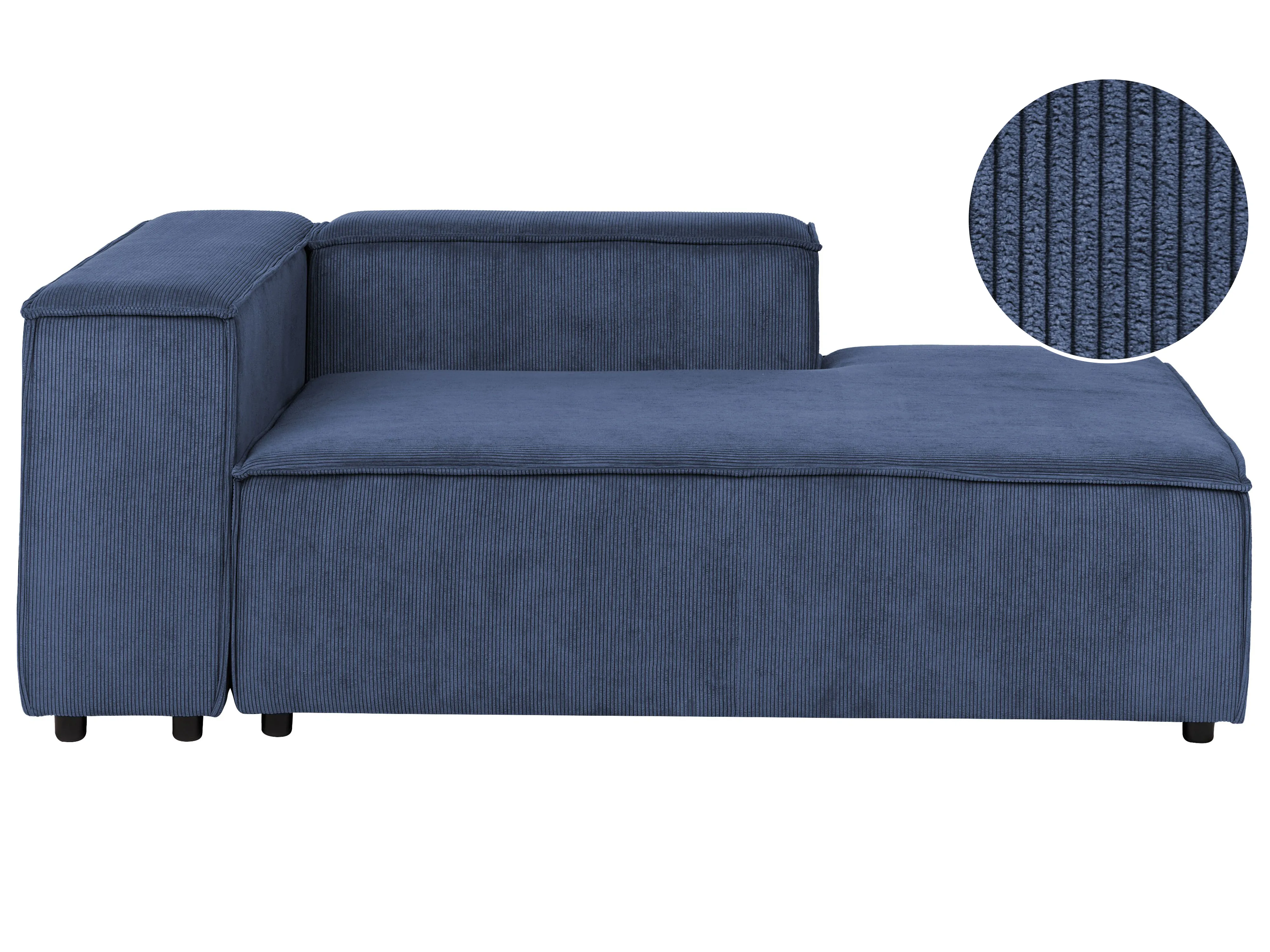 Linkszijdige chaise longue ARDAL Corduroy Donkerblauw