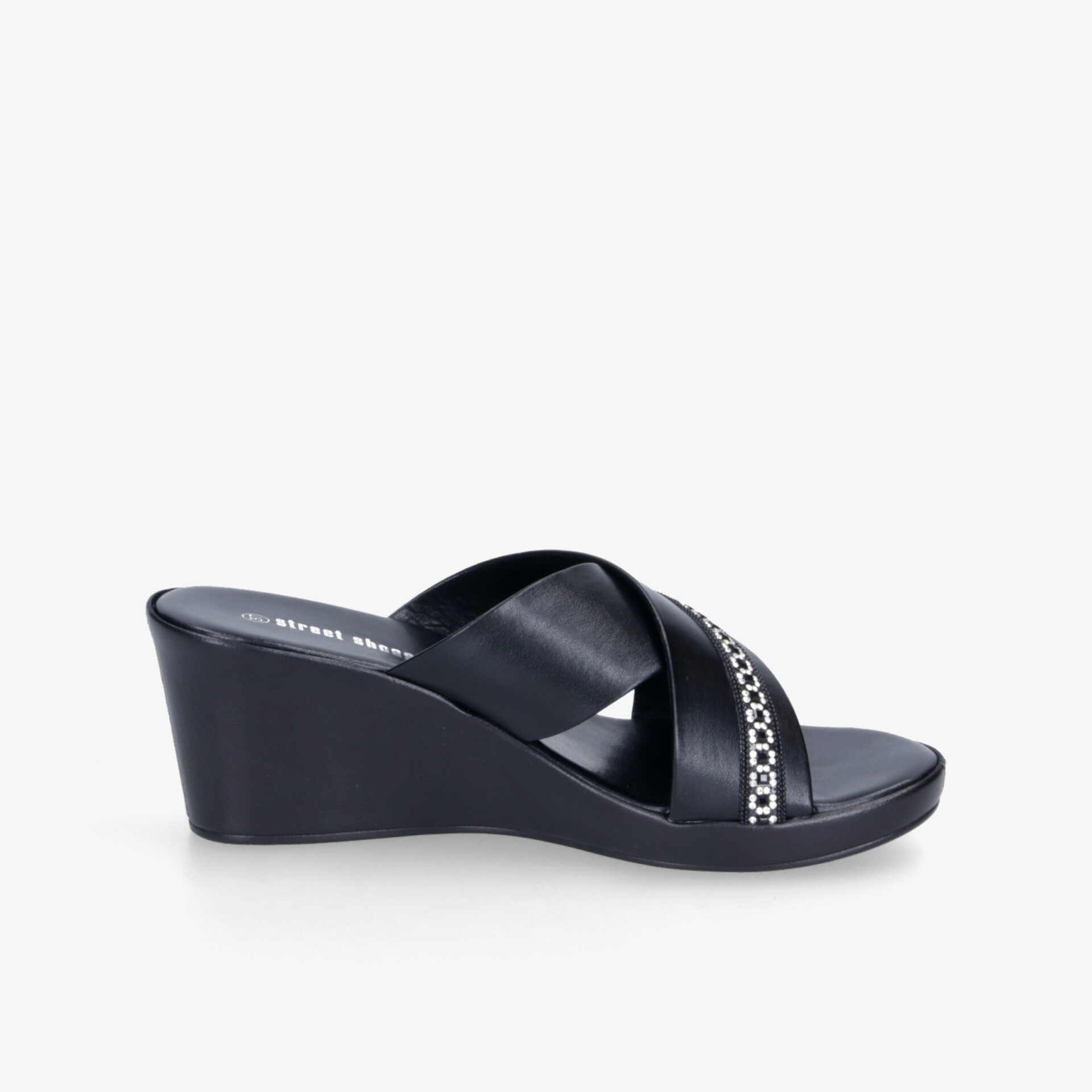 street shoes Damen Keilsandalen schwarz