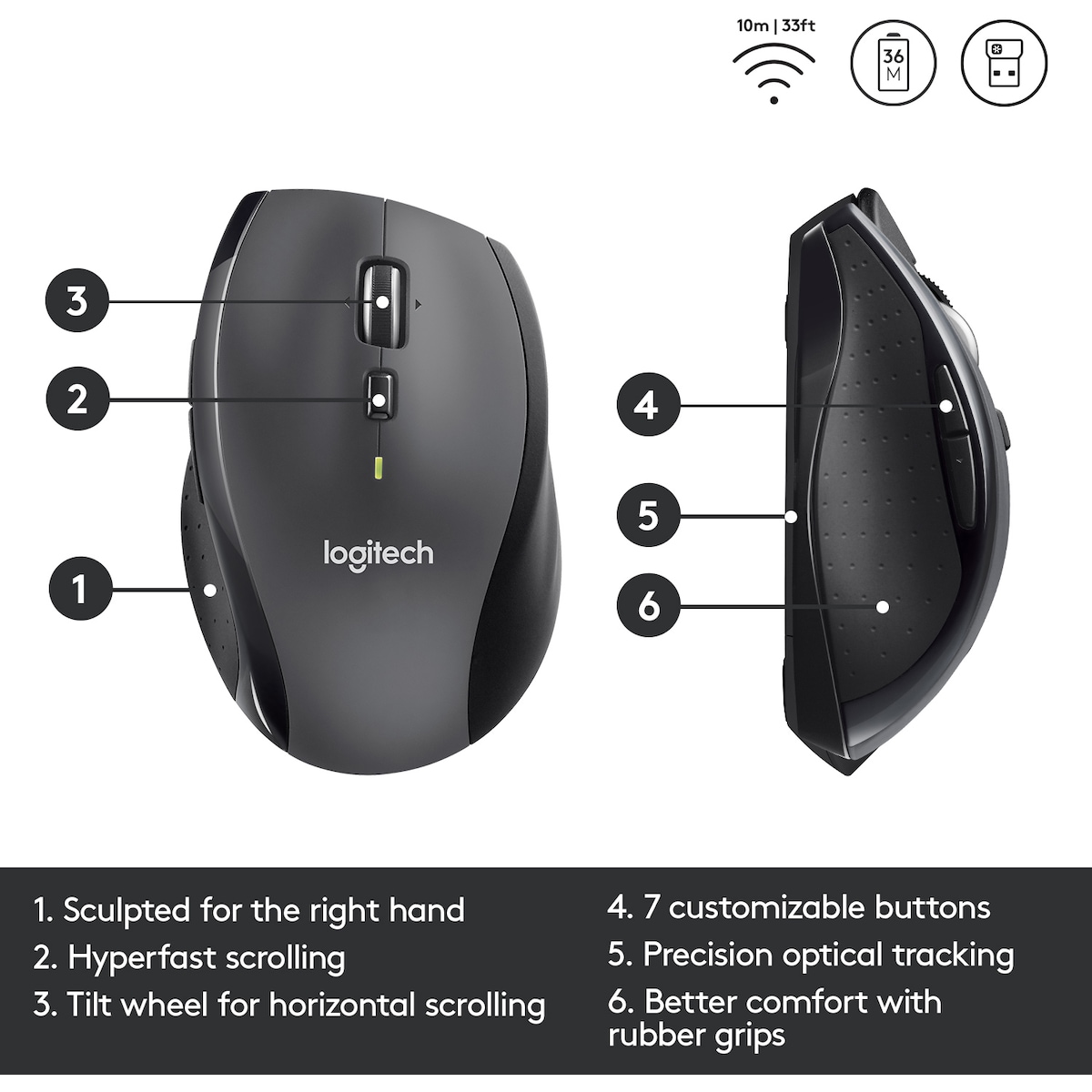 Logitech Marathon M705 trådløs mus