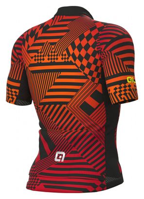 Maillot Manches Courtes Alé Checker Rouge