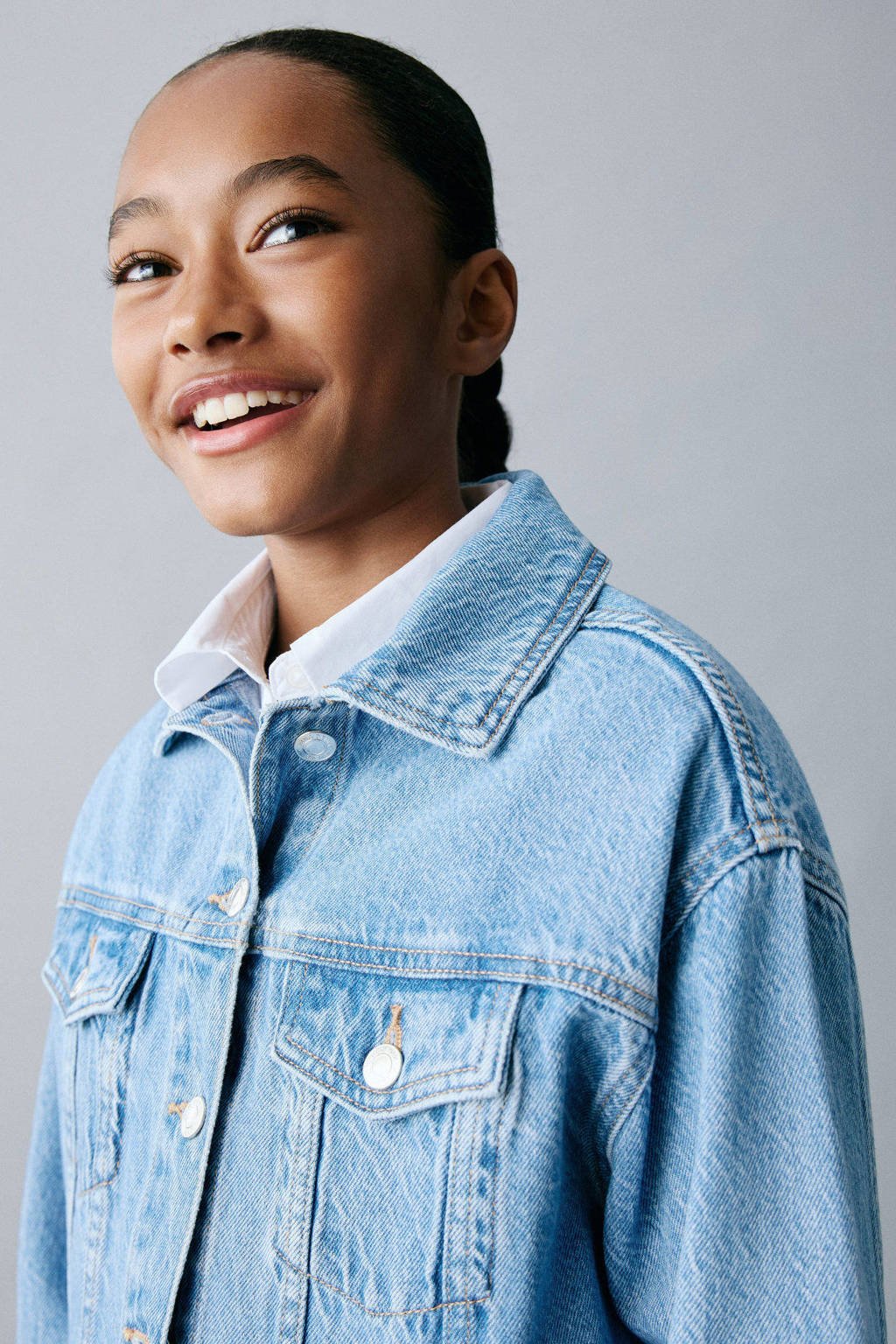 Mango Kids denim spijkerjas lichtblauw