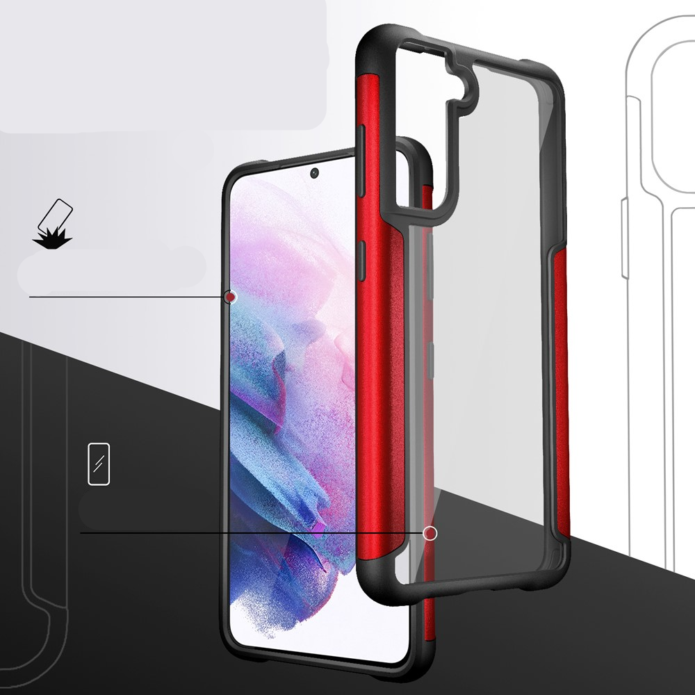 Samsung Galaxy S21 FE 5G Hybrid Bumper Hülle mit Acryl Rückseite - Roségold / Transparent