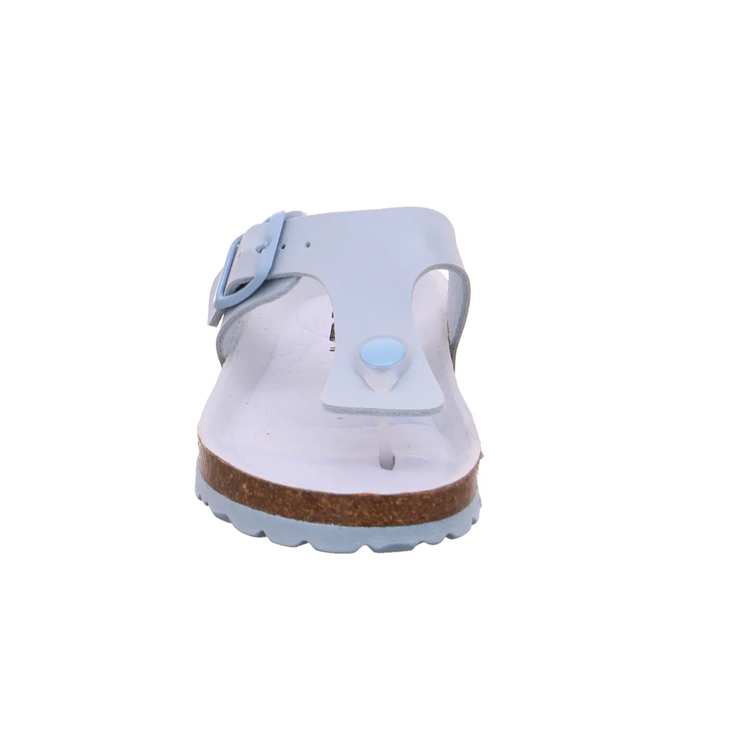 BIOLife Kinder-Zoccoli /Flip Flops Hellblau Lederimitat  Zehentrenner