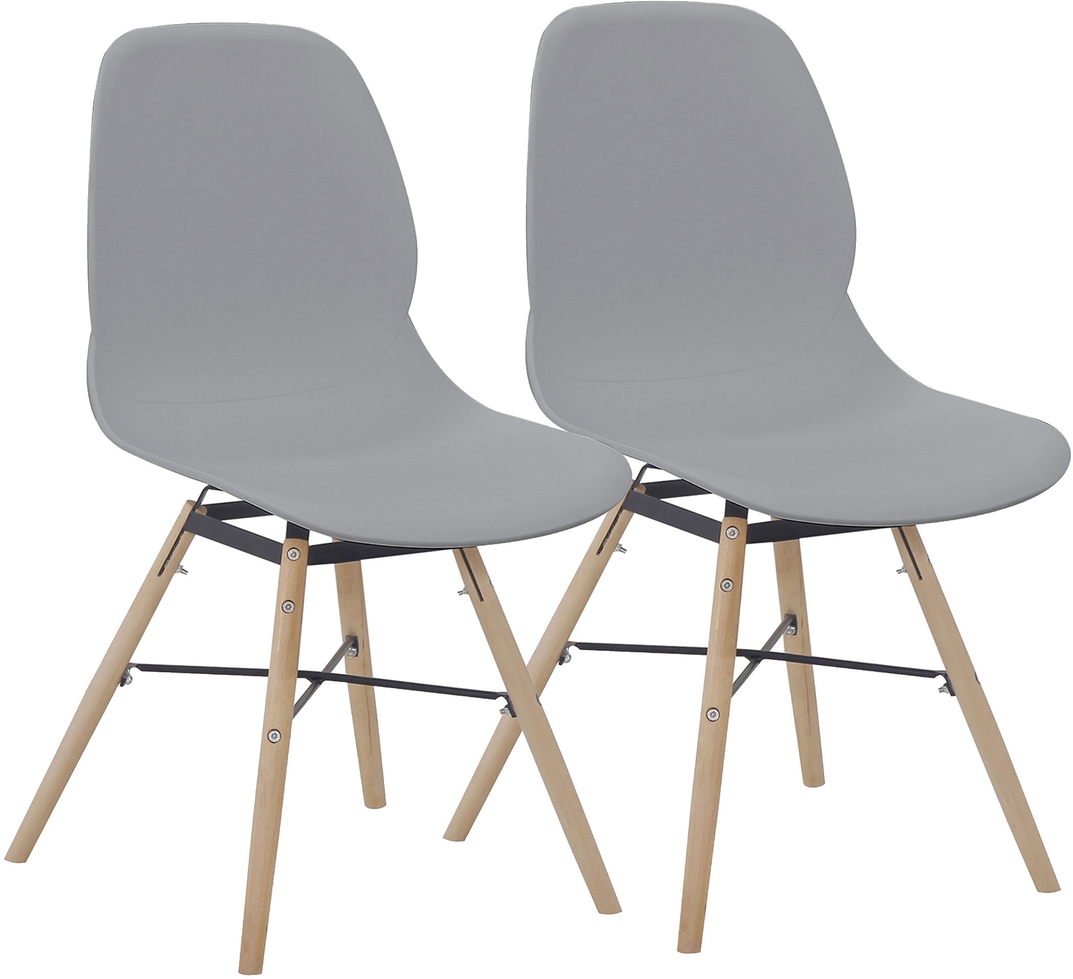 Kayoom 4-Fussstuhl »Stuhl Amy 110 2er-Set, praktisches Set, bequemer Kunststoffstuhl« (Set) 2 Stk.pflegeleicht, abwaschbar, in einem Stück spritzgegossene Sitzfläche